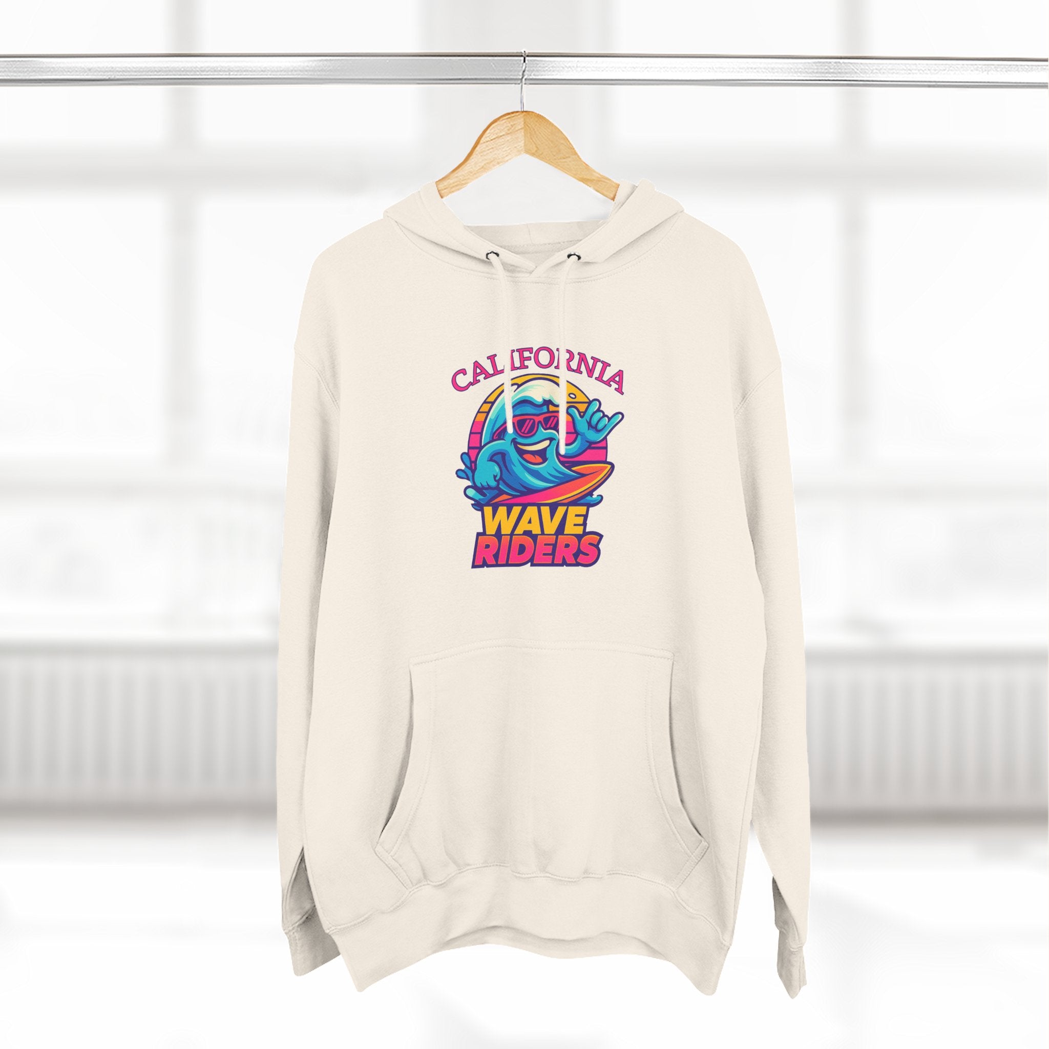 California Wave Riders Funny Baseball Hoodie for men