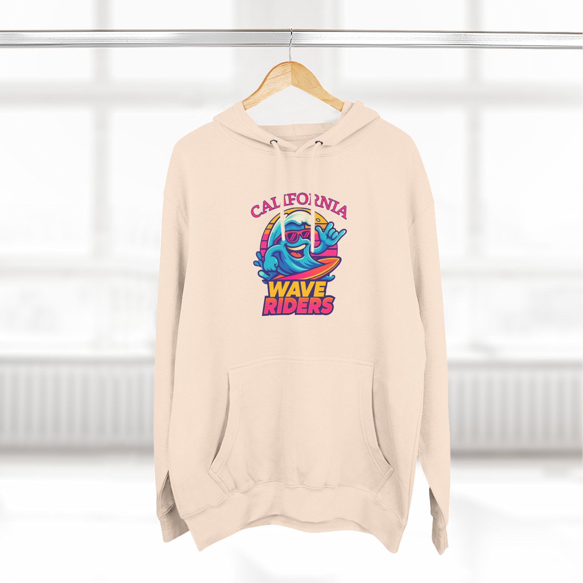 California Wave Riders Funny Baseball Hoodie for men