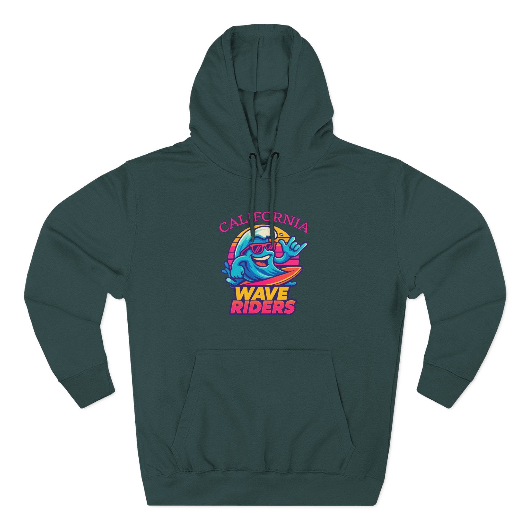 California Wave Riders Funny Baseball Hoodie for men