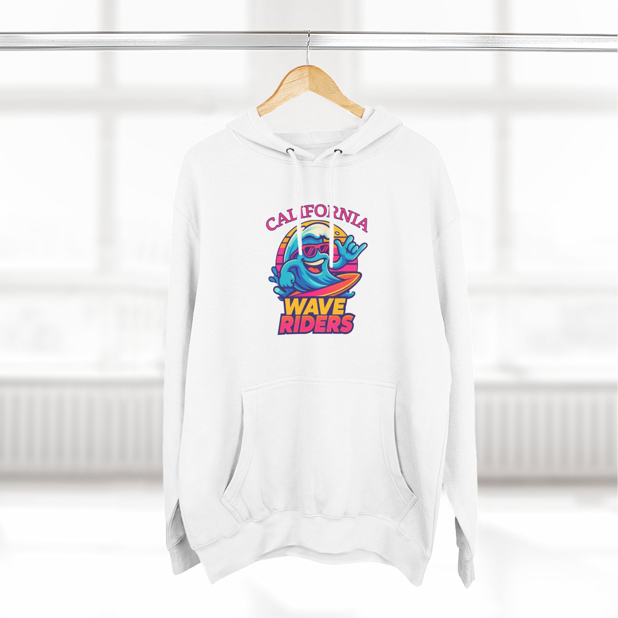 California Wave Riders Funny Baseball Hoodie for men
