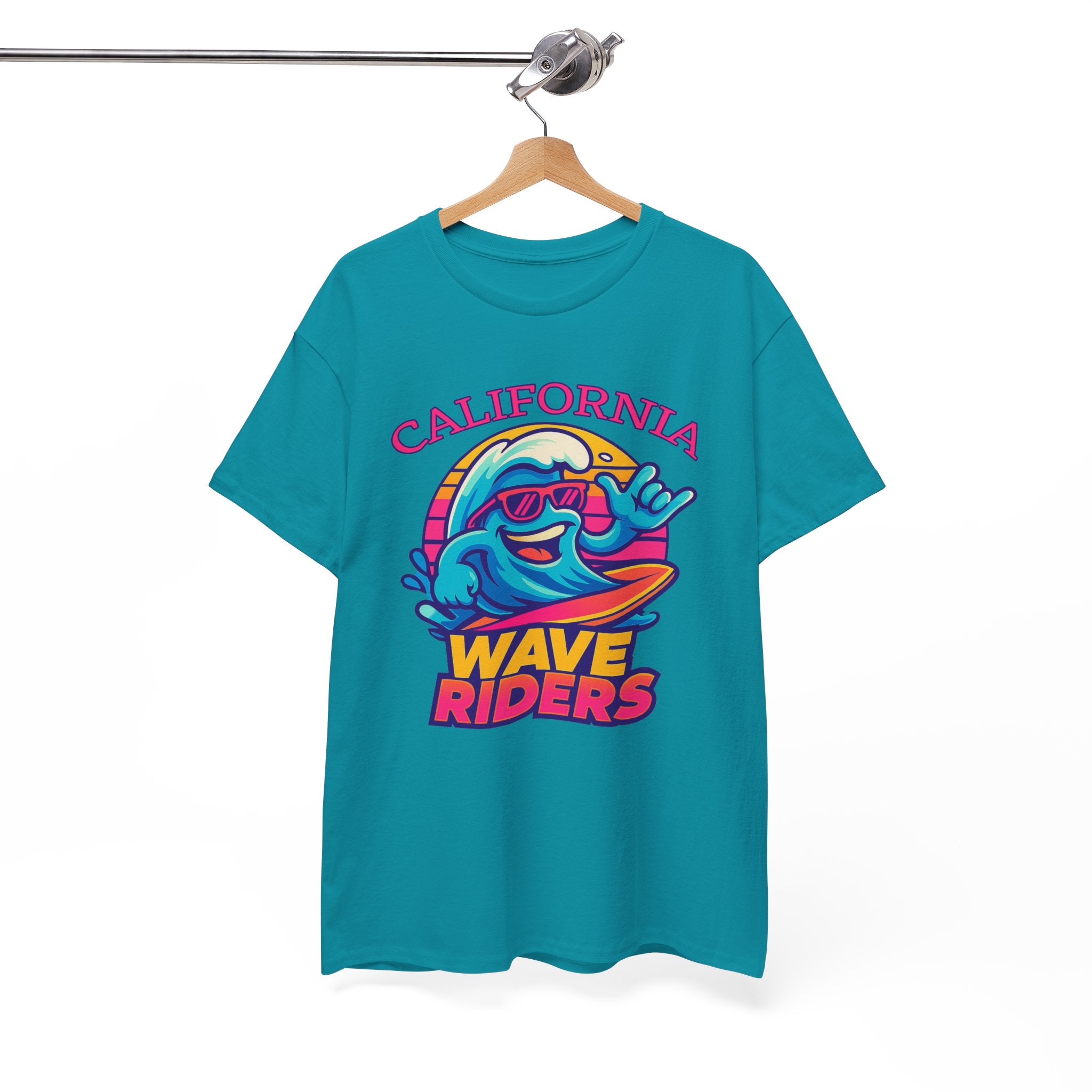 California Wave Riders Funny Baseball t shirt for men