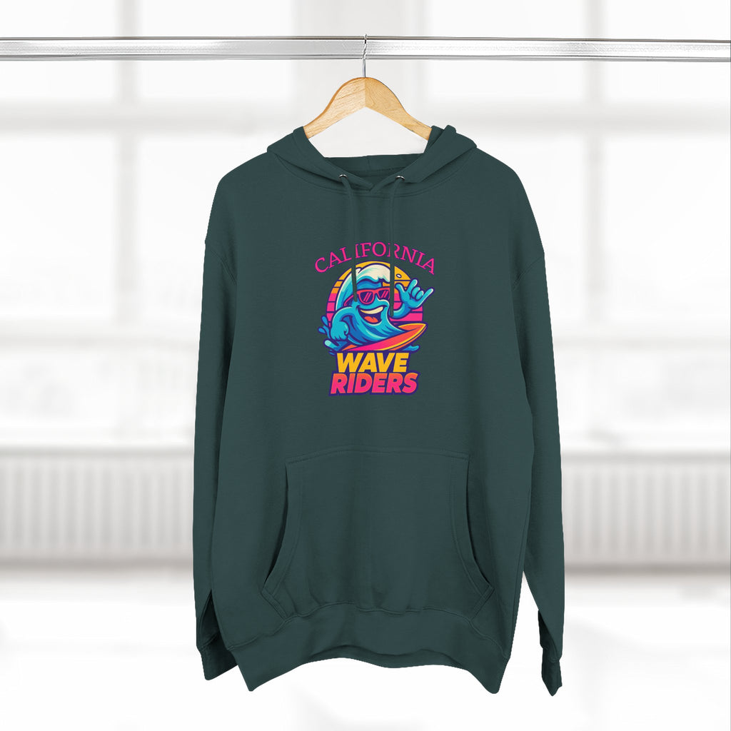 California Wave Riders Funny Baseball Hoodie for men